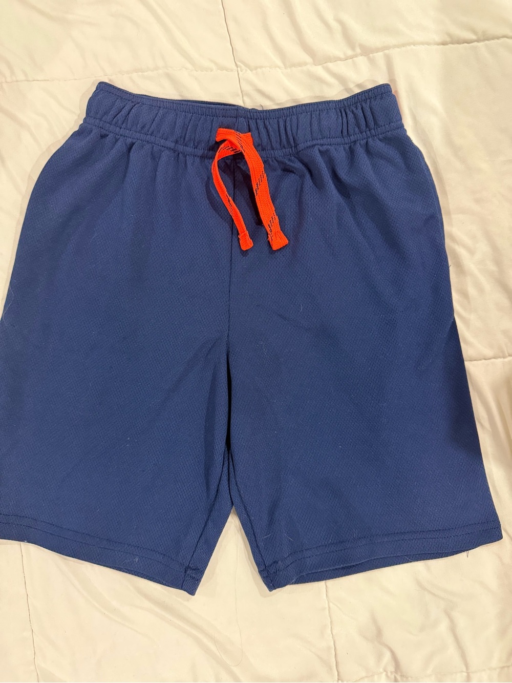 Jumping Beans Navy Athletic Shorts with Bright Orange Drawstring